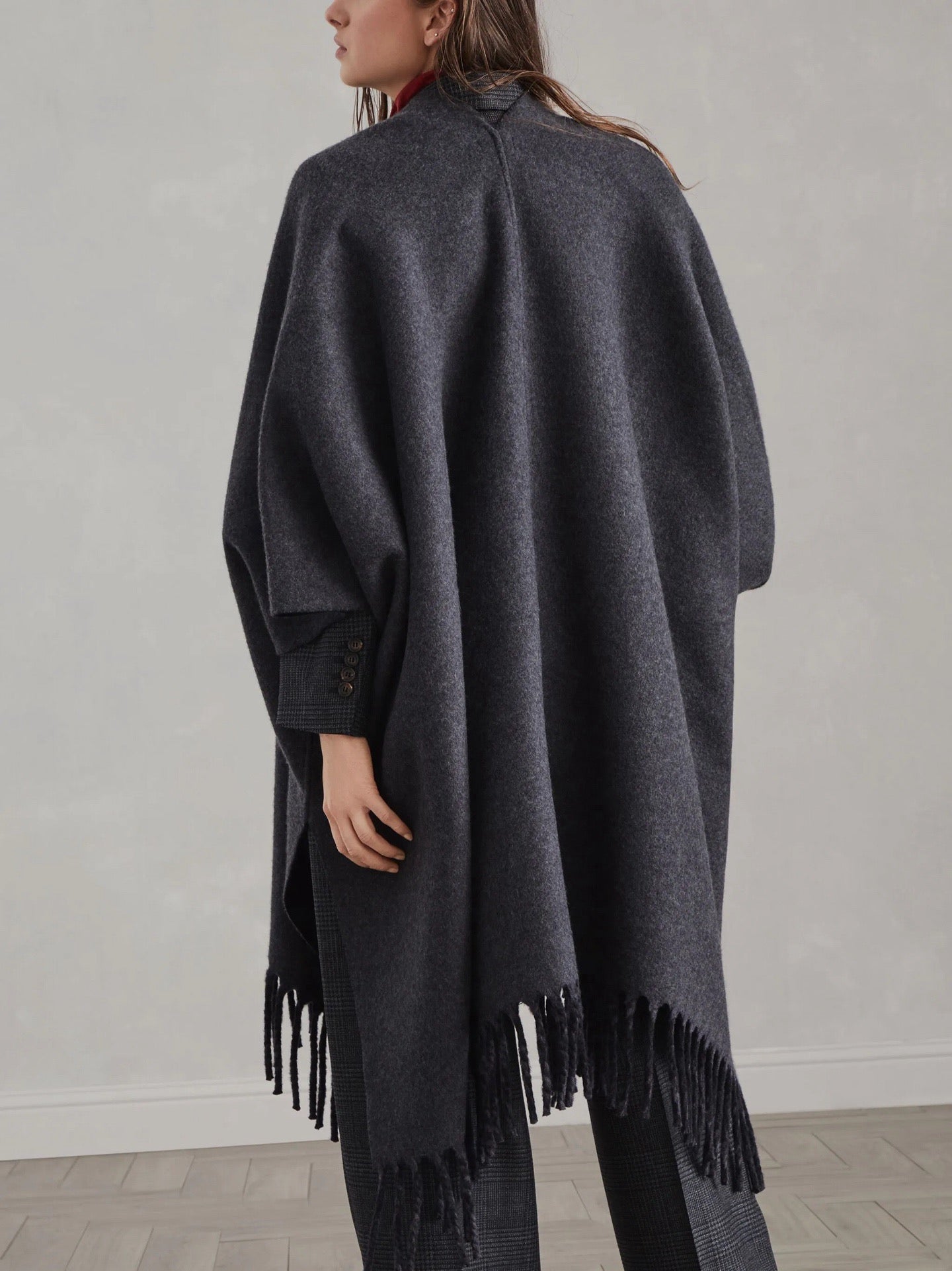 Brun 25fw wool cape