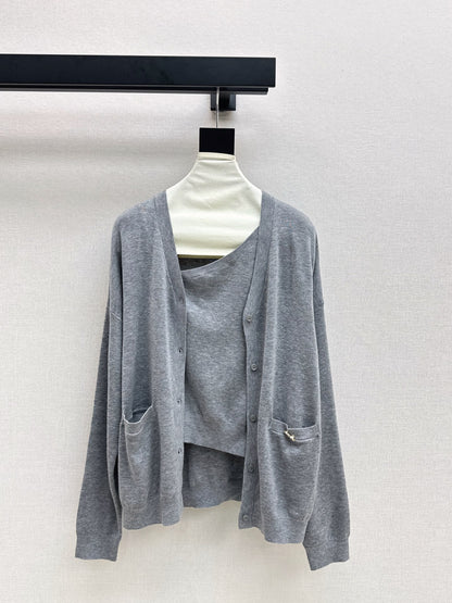 Miu 25fw knit cardigan vest set