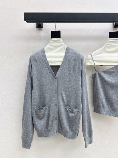 Miu 25fw knit cardigan vest set