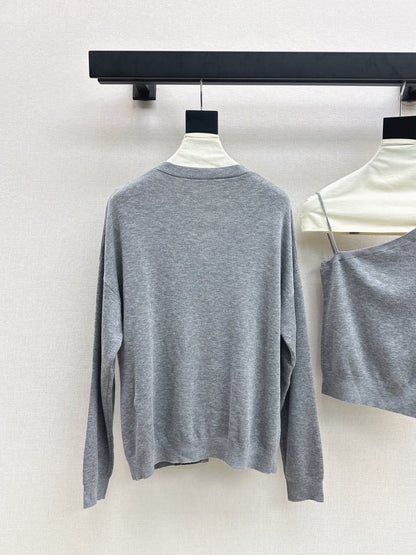 Miu 25fw knit cardigan vest set