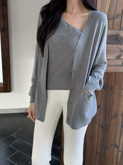 Miu 25fw knit cardigan vest set