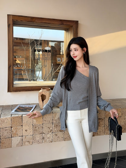 Miu 25fw knit cardigan vest set