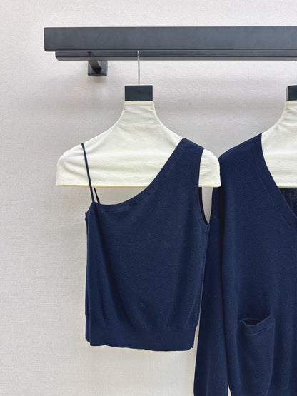 Miu 25fw knit cardigan vest set