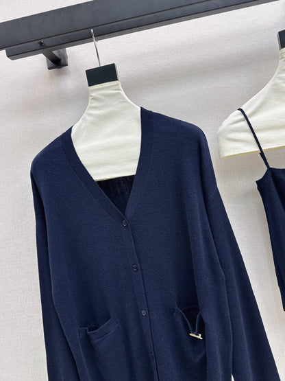 Miu 25fw knit cardigan vest set