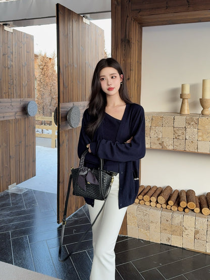 Miu 25fw knit cardigan vest set