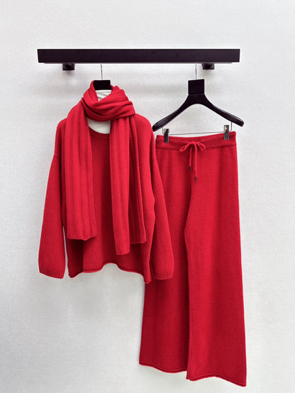 Max 25fw knitwear wide pants scarf set