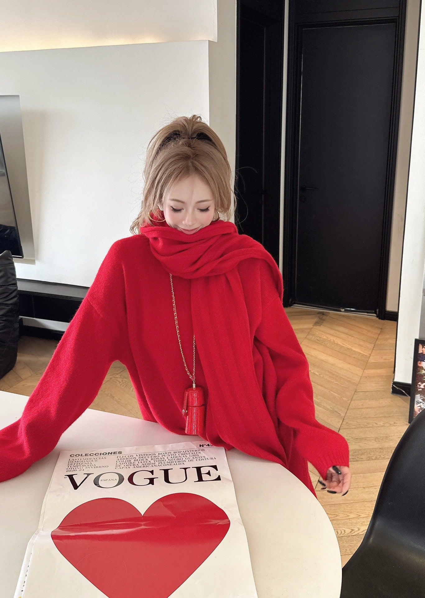 Max 25fw knitwear wide pants scarf set