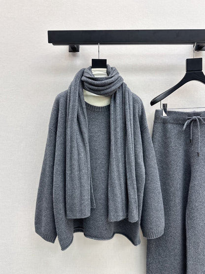 Max 25fw knitwear wide pants scarf set