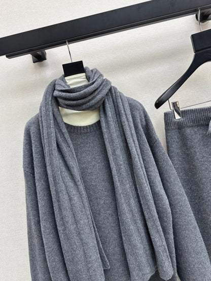 Max 25fw knitwear wide pants scarf set