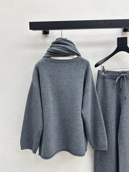 Max 25fw knitwear wide pants scarf set