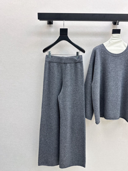 Max 25fw knitwear wide pants scarf set