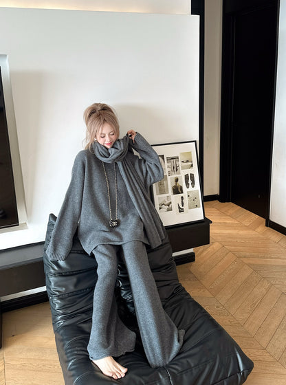 Max 25fw knitwear wide pants scarf set