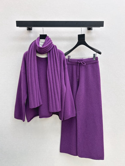 Max 25fw knitwear wide pants scarf set
