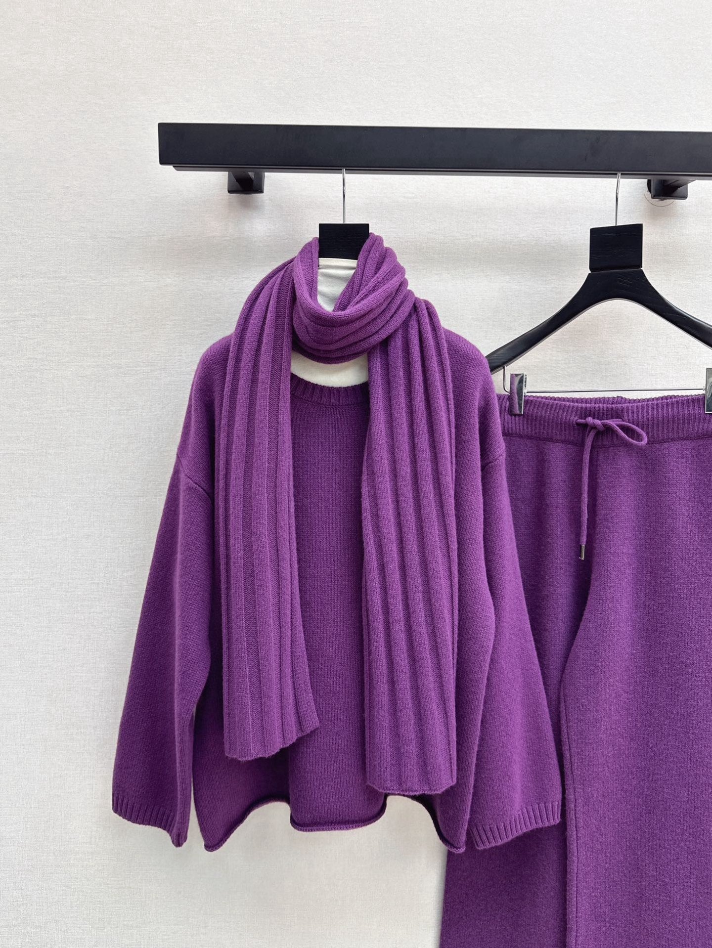 Max 25fw knitwear wide pants scarf set