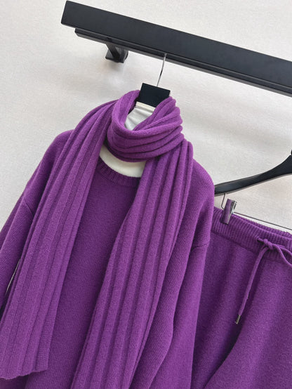 Max 25fw knitwear wide pants scarf set