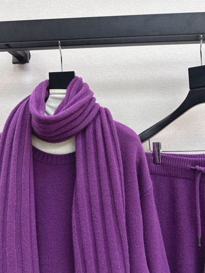 Max 25fw knitwear wide pants scarf set