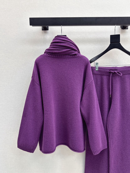 Max 25fw knitwear wide pants scarf set