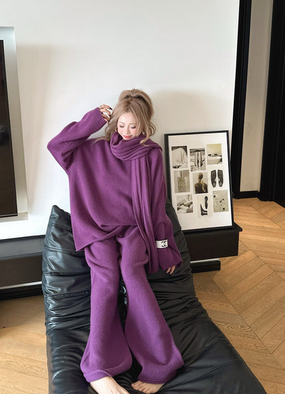 Max 25fw knitwear wide pants scarf set
