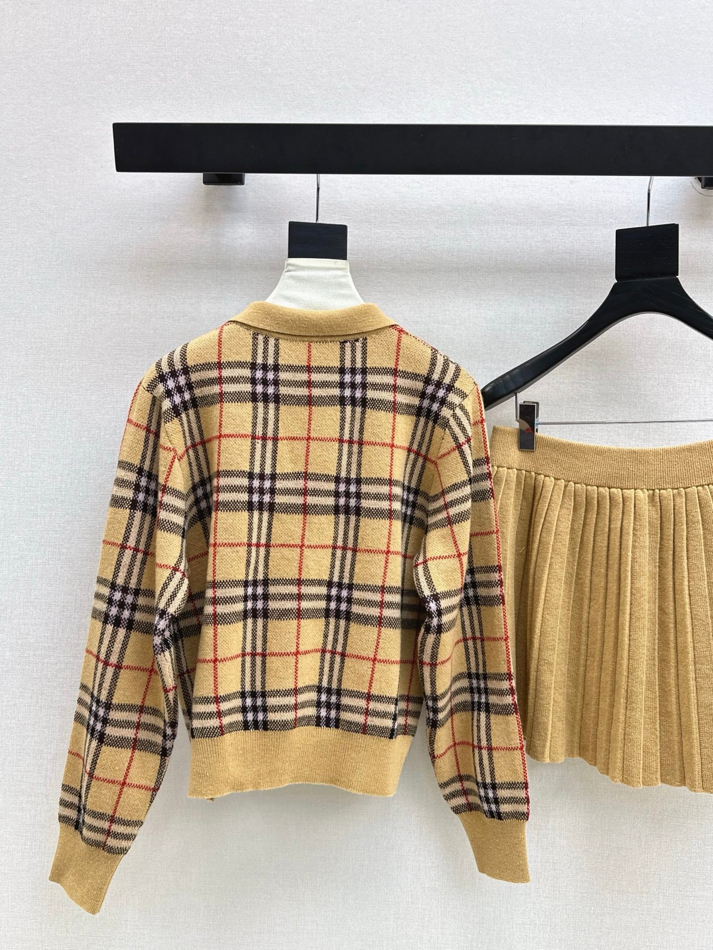 Bur 25fw plaid polo shirt skirt set