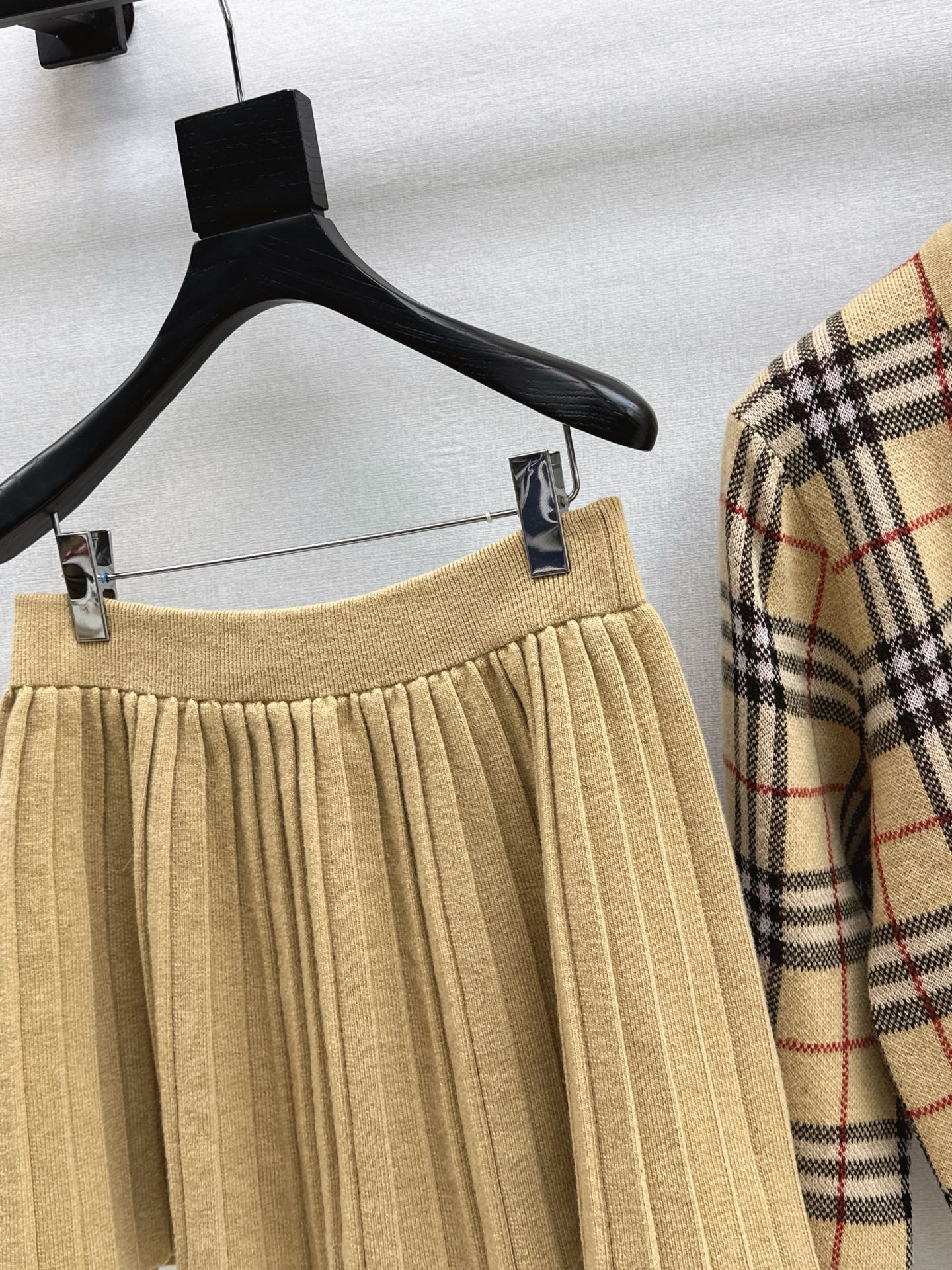 Bur 25fw plaid polo shirt skirt set