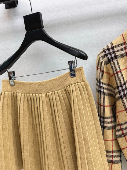 Bur 25fw plaid polo shirt skirt set