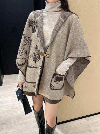 Bur 25fw wool cape