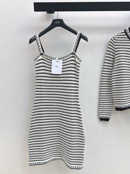 CD 25fw stripe slip dress