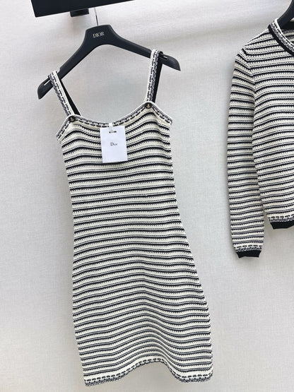 CD 25fw stripe slip dress
