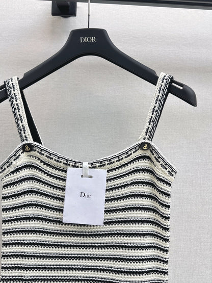 CD 25fw stripe slip dress