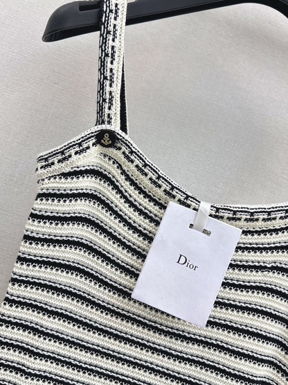 CD 25fw stripe slip dress