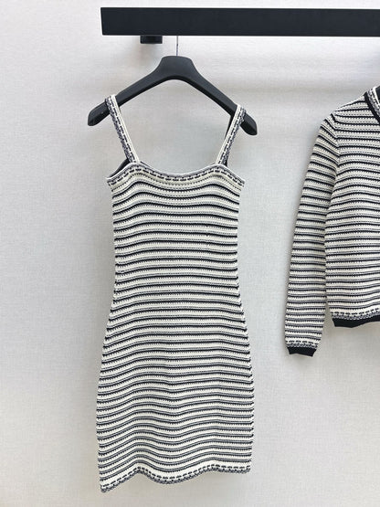 CD 25fw stripe slip dress