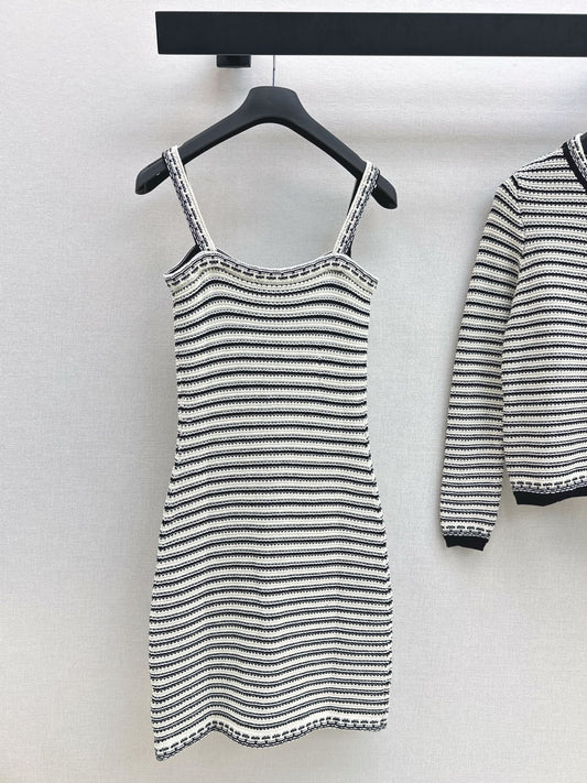 CD 25fw stripe slip dress