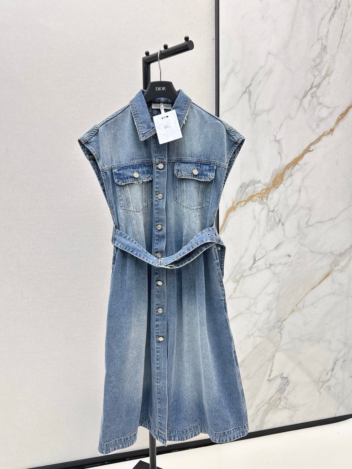 CD 25fw denim sleeveless dress