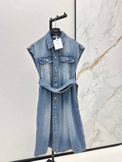 CD 25fw denim sleeveless dress