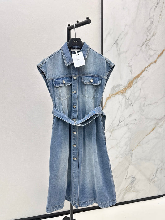 CD 25fw denim sleeveless dress