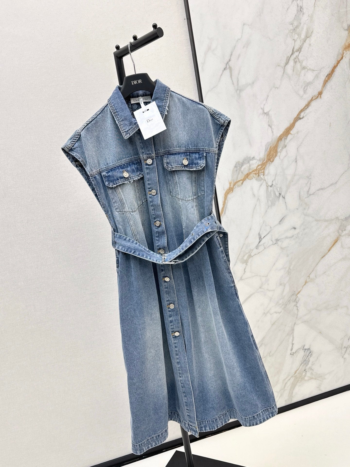 CD 25fw denim sleeveless dress