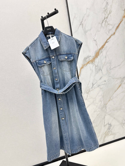 CD 25fw denim sleeveless dress