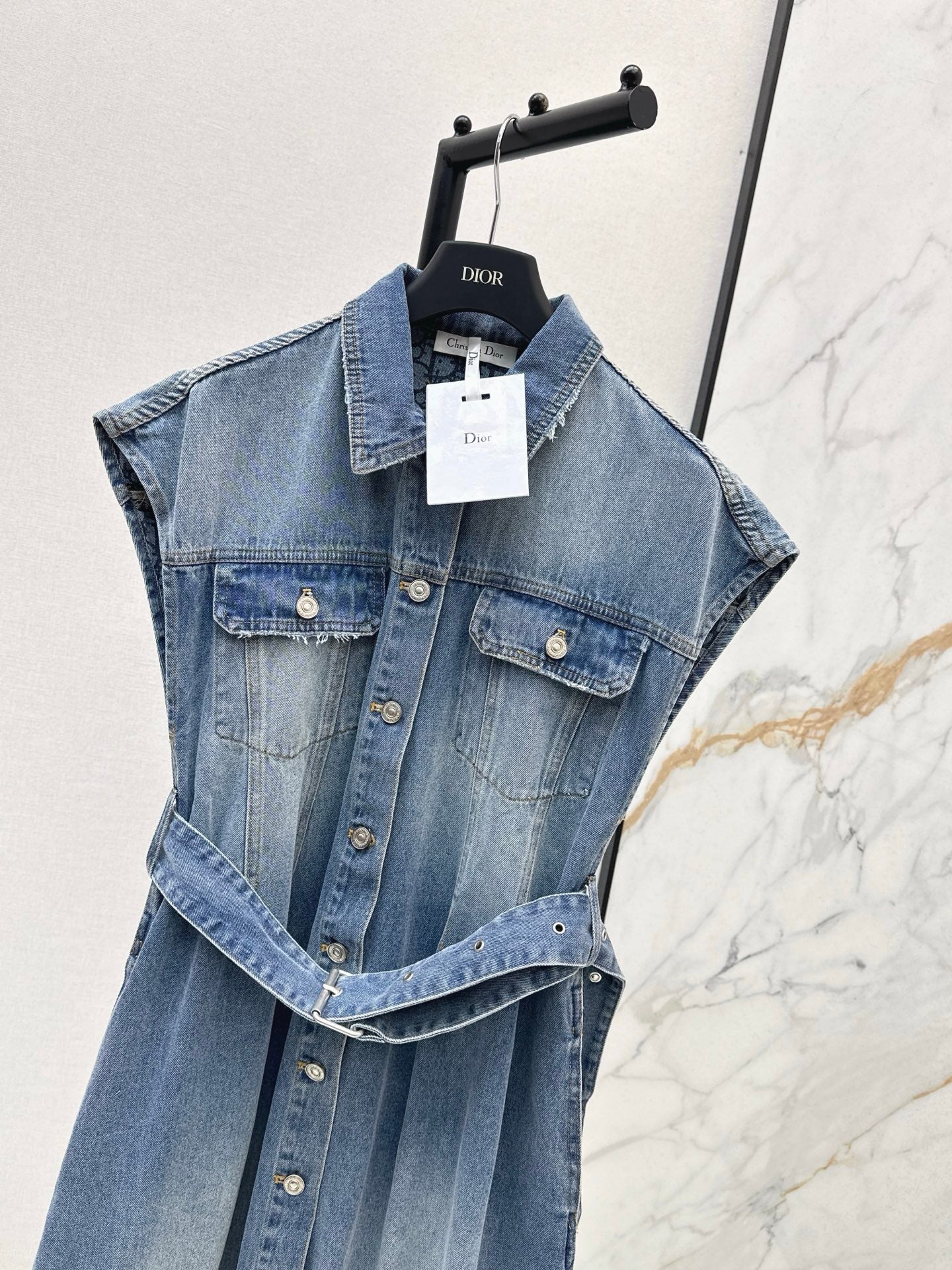 CD 25fw denim sleeveless dress
