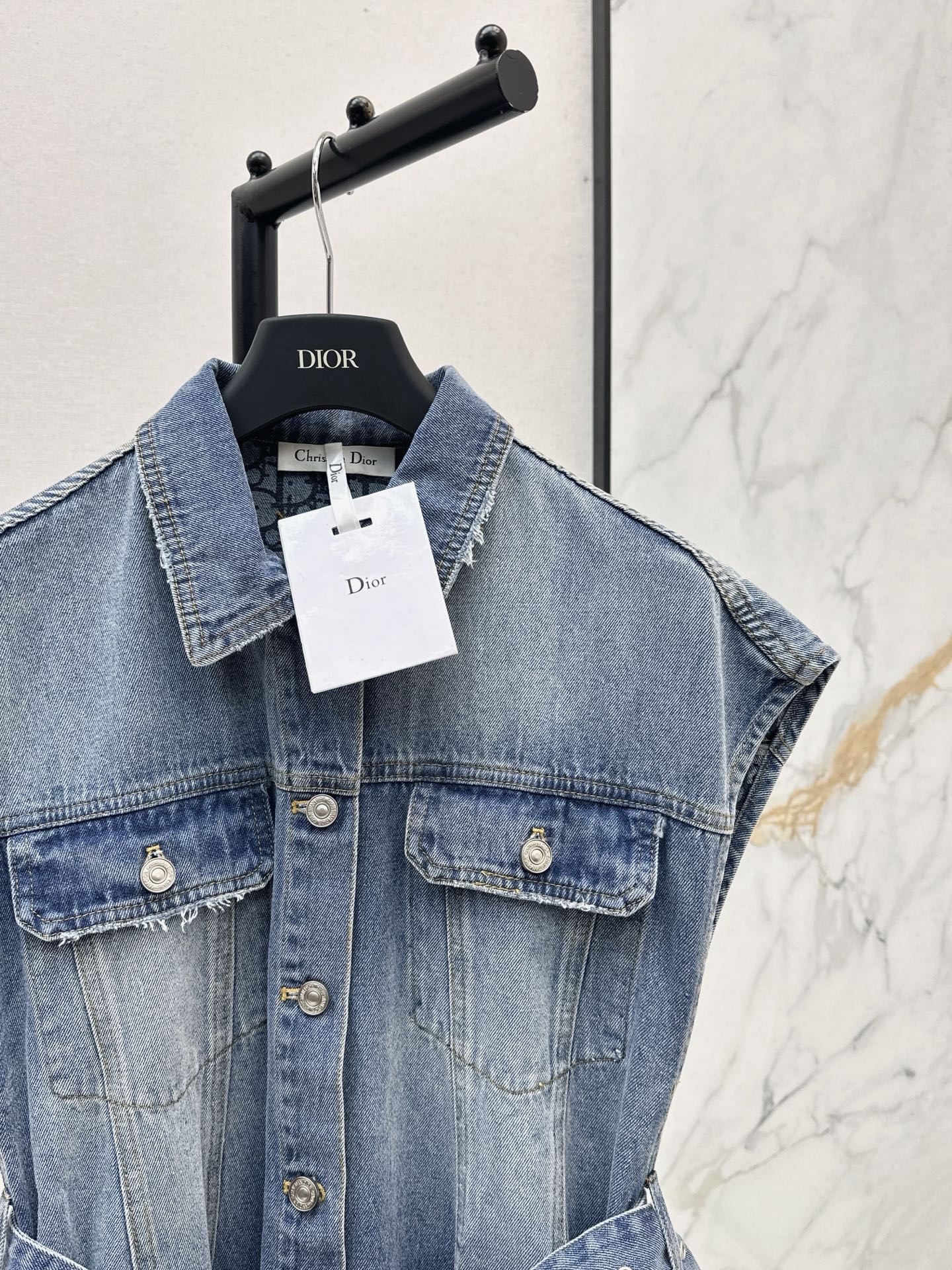 CD 25fw denim sleeveless dress