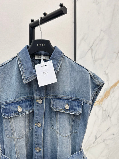 CD 25fw denim sleeveless dress