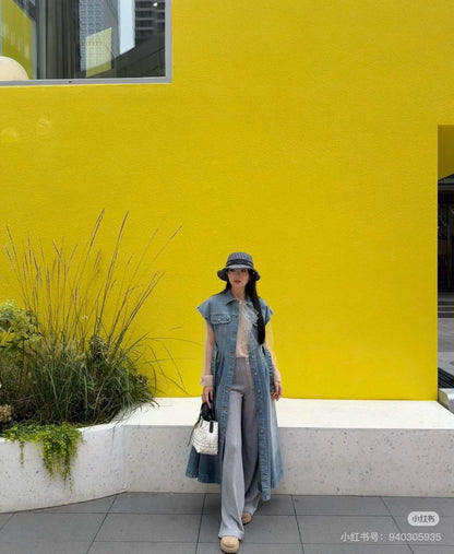 CD 25fw denim sleeveless dress