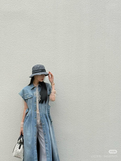 CD 25fw denim sleeveless dress