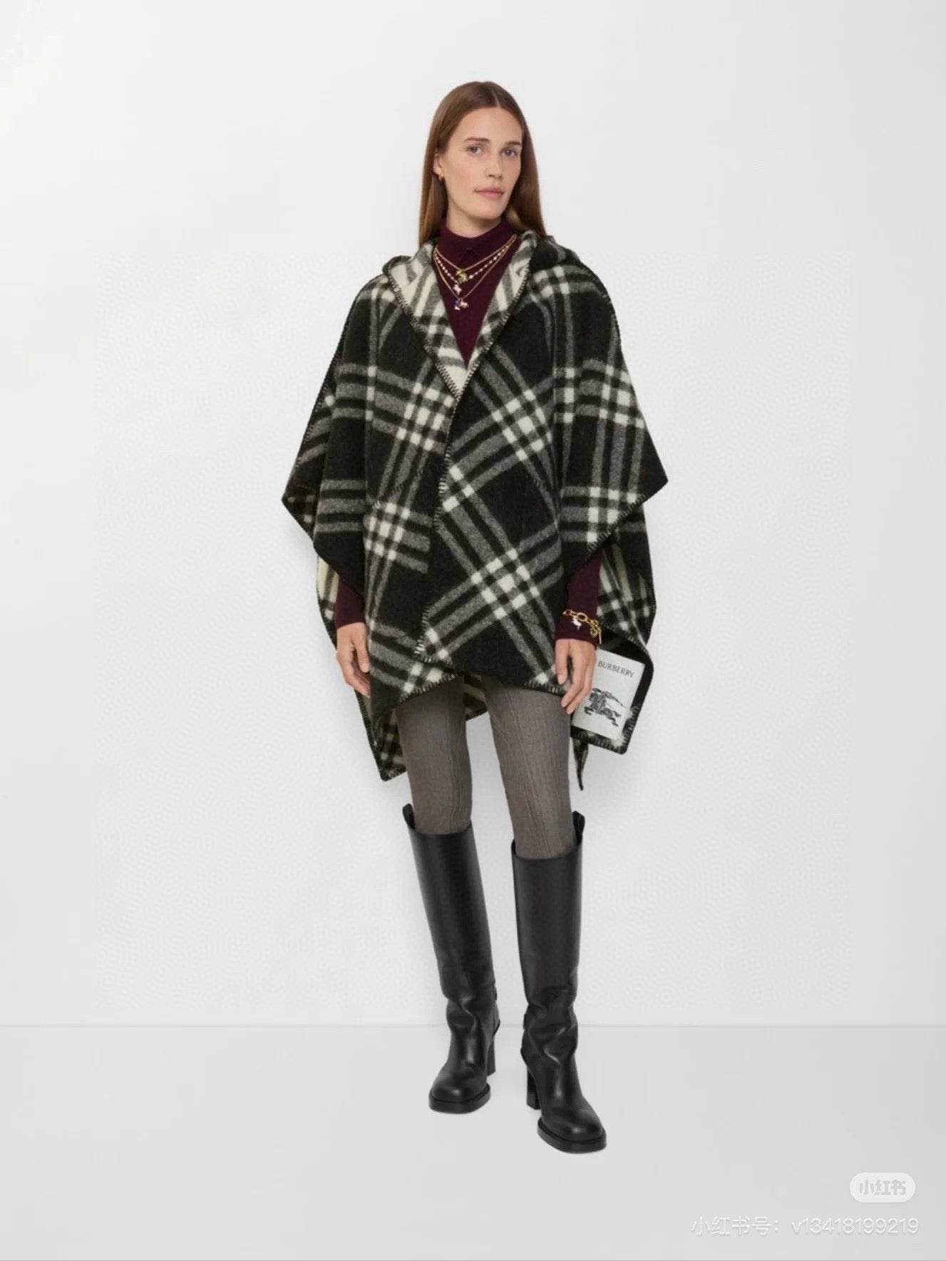 Bur 25fw hooded cape