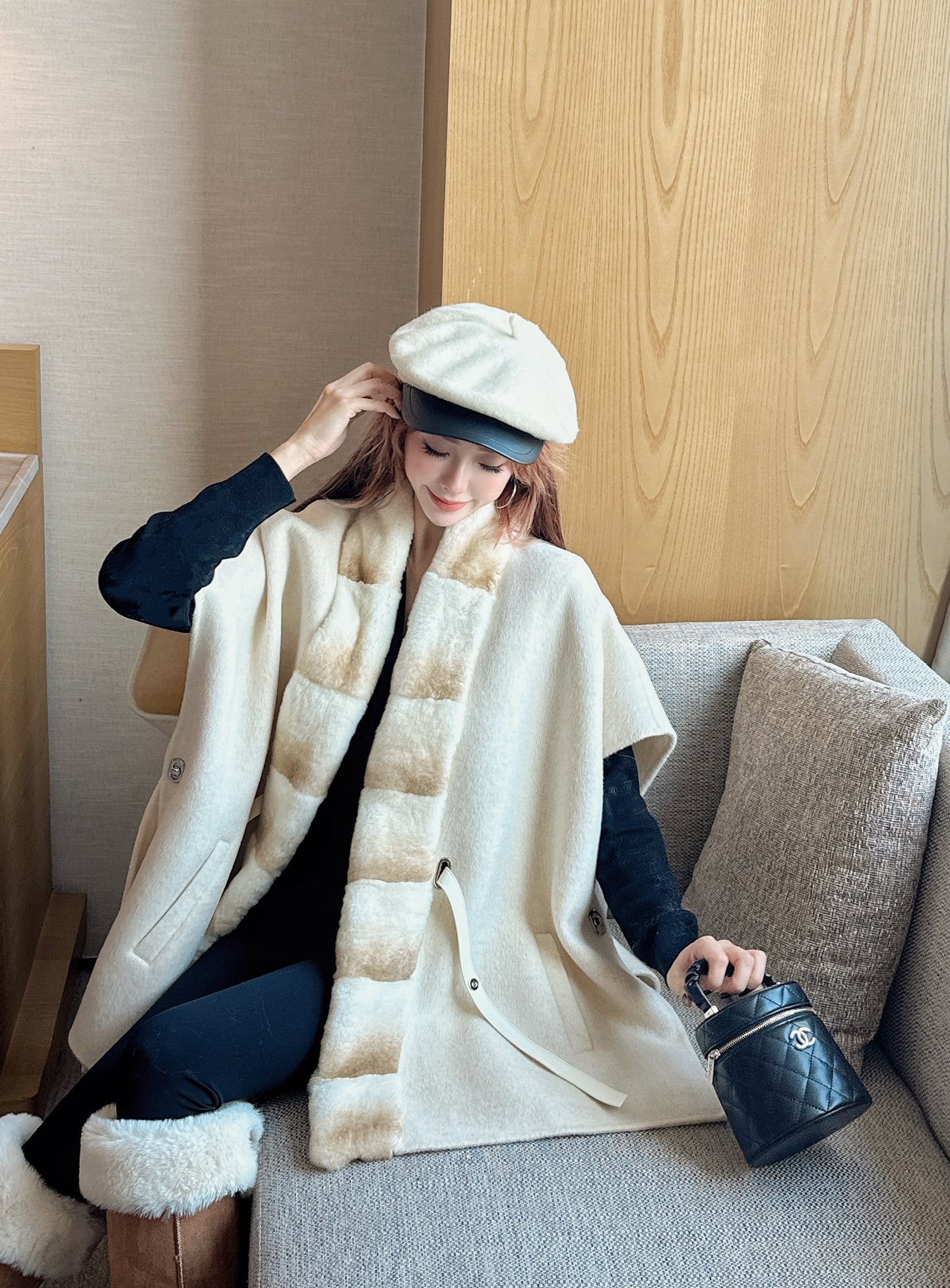 Loro 25fw woolen cape overcoats