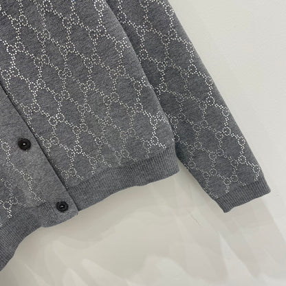 Guc 25fw rhinestone cardigan