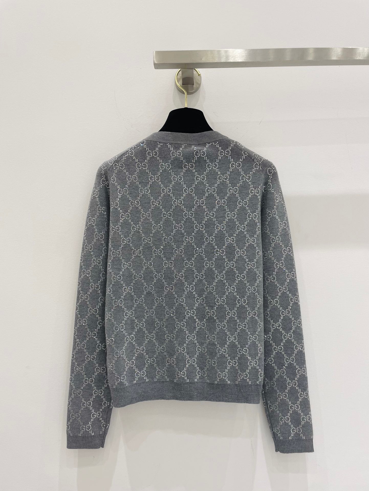 Guc 25fw rhinestone cardigan