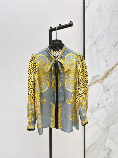 Ver 25fw print silk shirt