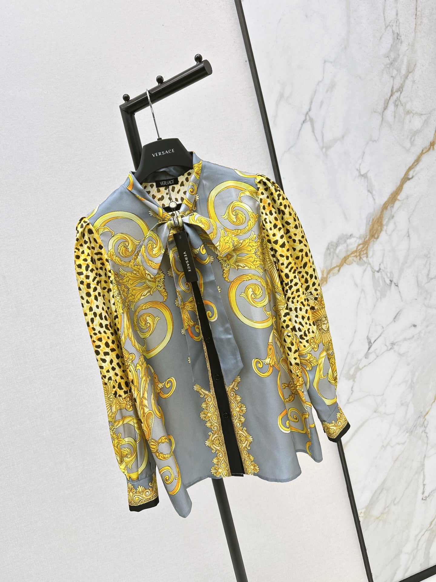 Ver 25fw print silk shirt