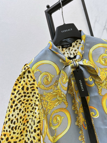 Ver 25fw print silk shirt