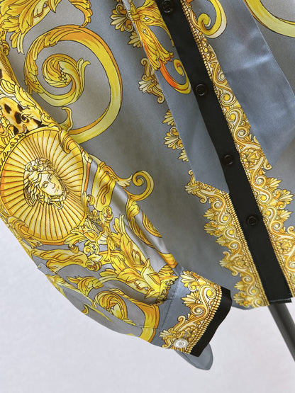 Ver 25fw print silk shirt